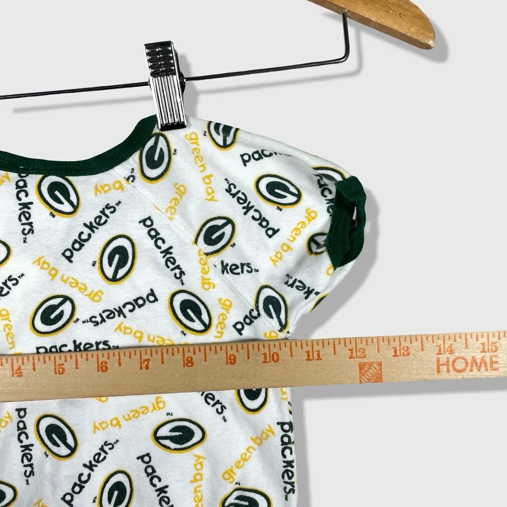 Mighty Mac‎ Green Bay Packers Bodysuit Baby 6-9M White Green NFL Football Sporty